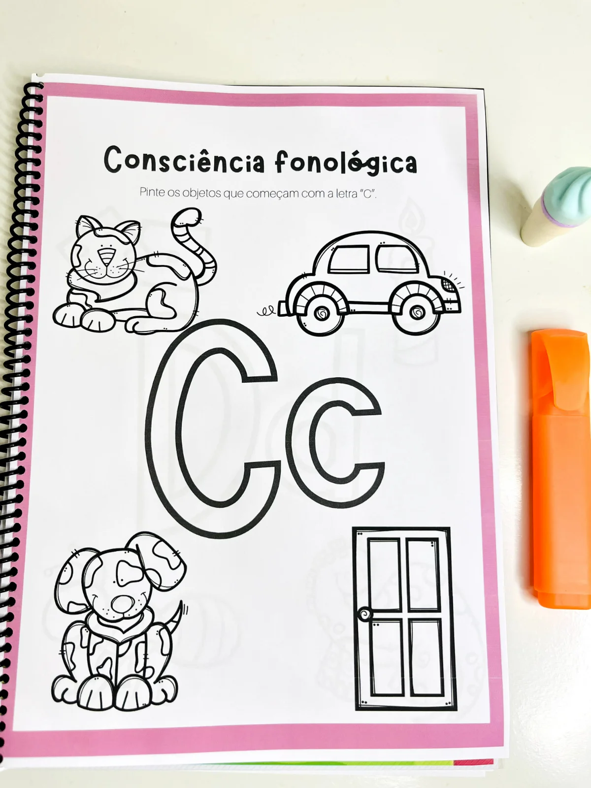 Consciência Fonológica: Apostila de Atividades PDF — amostra 3: Sequência de atividades de rimas, sílabas e fonemas para…