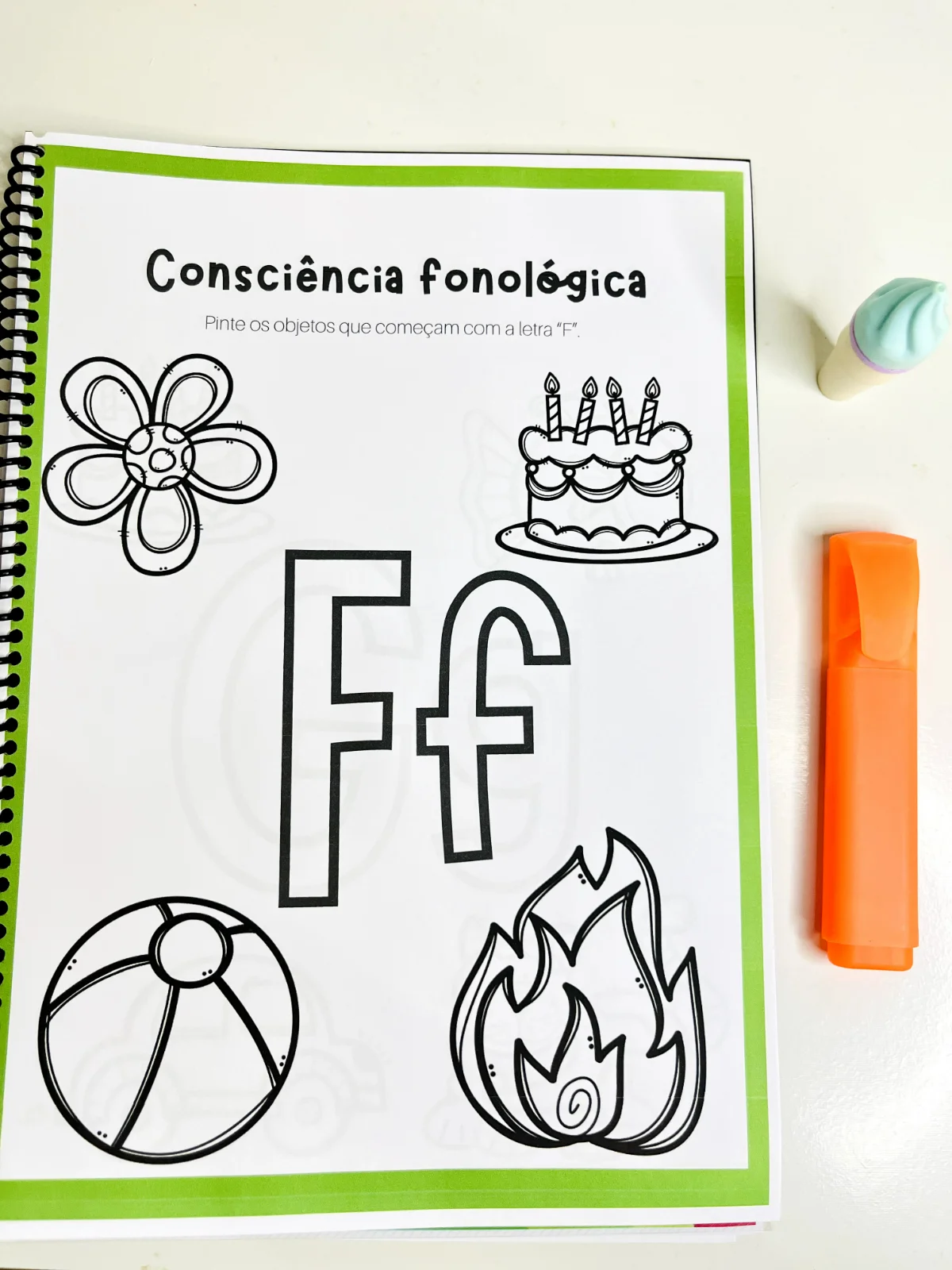 Consciência Fonológica: Apostila de Atividades PDF — amostra 5: Sequência de atividades de rimas, sílabas e fonemas para…