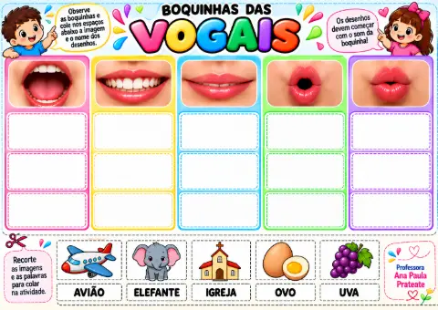 Consciência fonológica com Boquinhas propostas de atividades — amostra 1: O que é