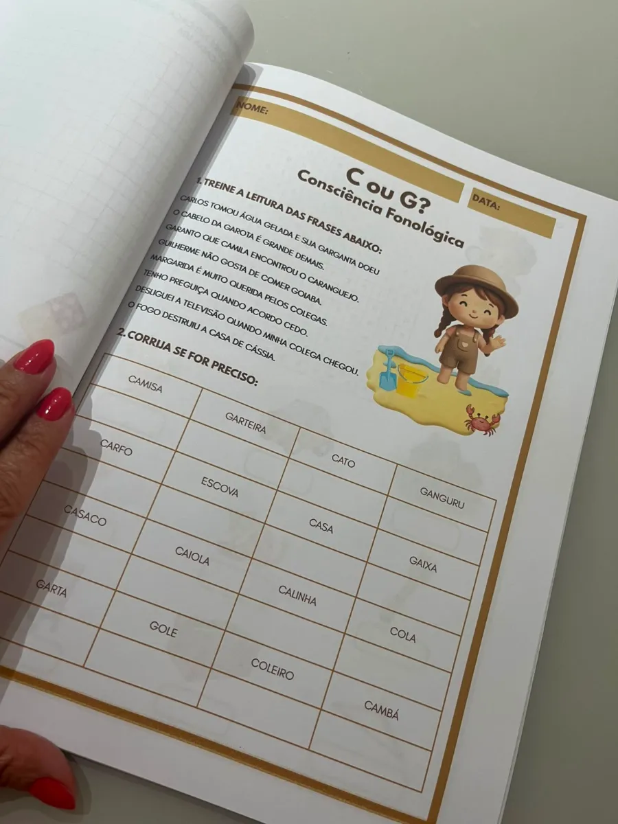 Consciência Fonológica - EI, 1º ano, AE, Reforço Escolar. — amostra 2: Uma criada para desenvolver a percepção auditiva,…
