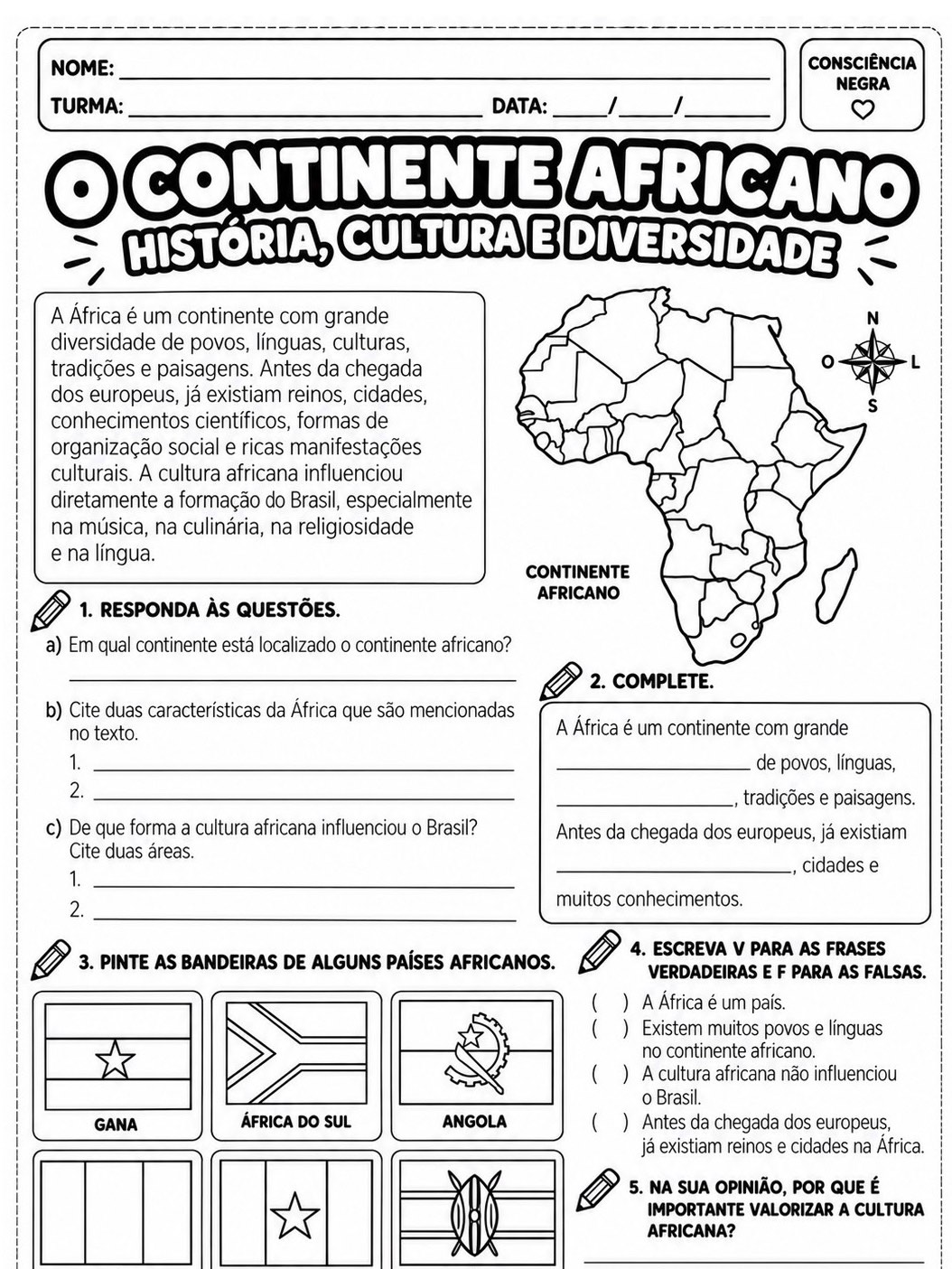 Consciência Negra – 2 Atividades Grátis — amostra 6: Baixe grátis 2 atividades sobre Consciência Negra em PDF para imprimir Consciência Negra – 2 Atividades Grátis — amostra 6: Baixe grátis 2 atividades sobre Consciência Negra em PDF para imprimir