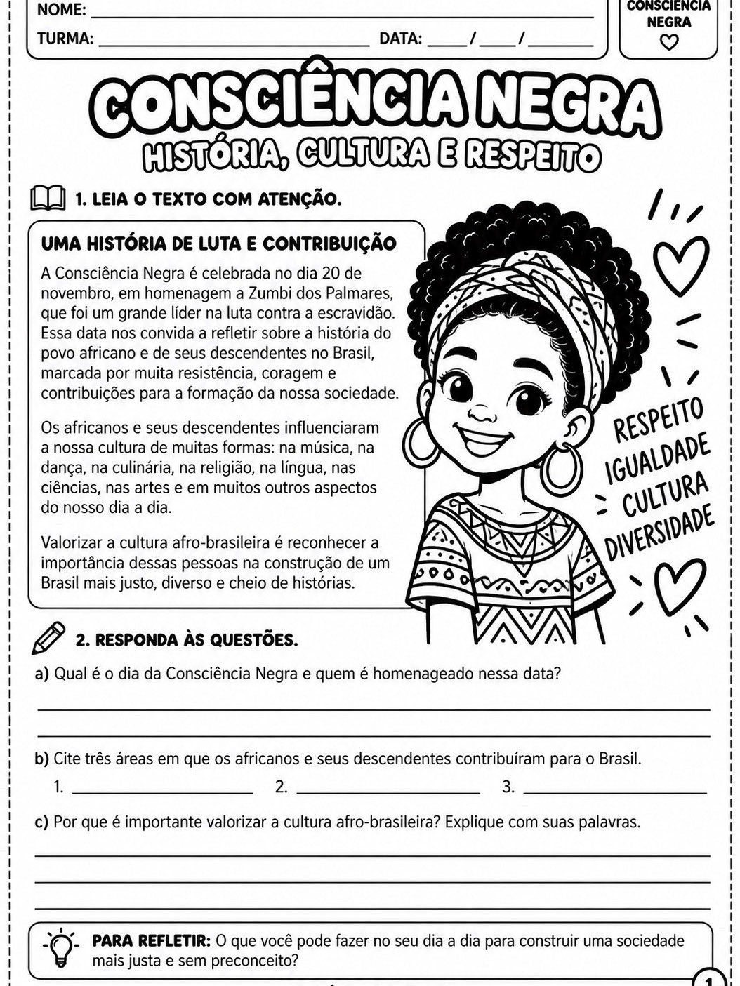 Consciência Negra – 2 Atividades Grátis — capa do material