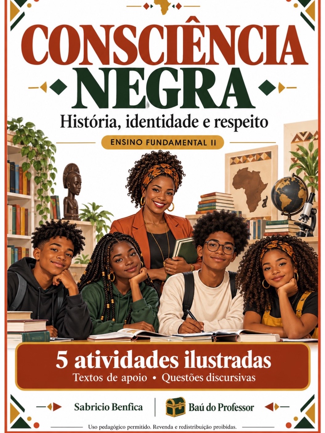 Consciência Negra: 5 Atividades para Fundamental 2 com Textos — capa do material