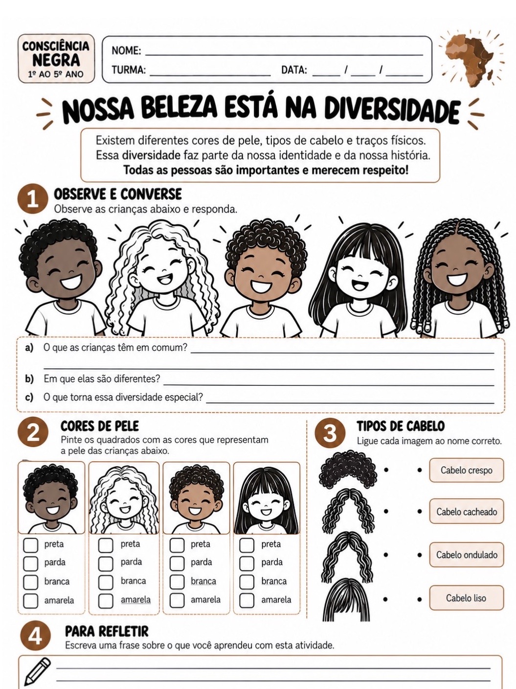 Consciência Negra: 5 Atividades para o 1º ao 5º Ano — amostra 1: Kit com 5 atividades sobre Consciência Negra para o 1º ao…