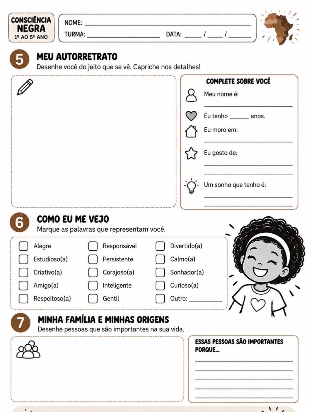 Consciência Negra: 5 Atividades para o 1º ao 5º Ano — amostra 3: Kit com 5 atividades sobre Consciência Negra para o 1º ao…