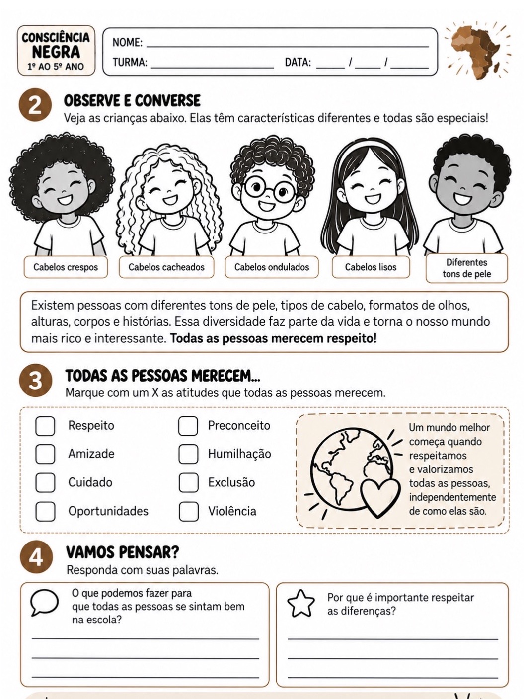 Consciência Negra: 5 Atividades para o 1º ao 5º Ano — amostra 4: Kit com 5 atividades sobre Consciência Negra para o 1º ao…