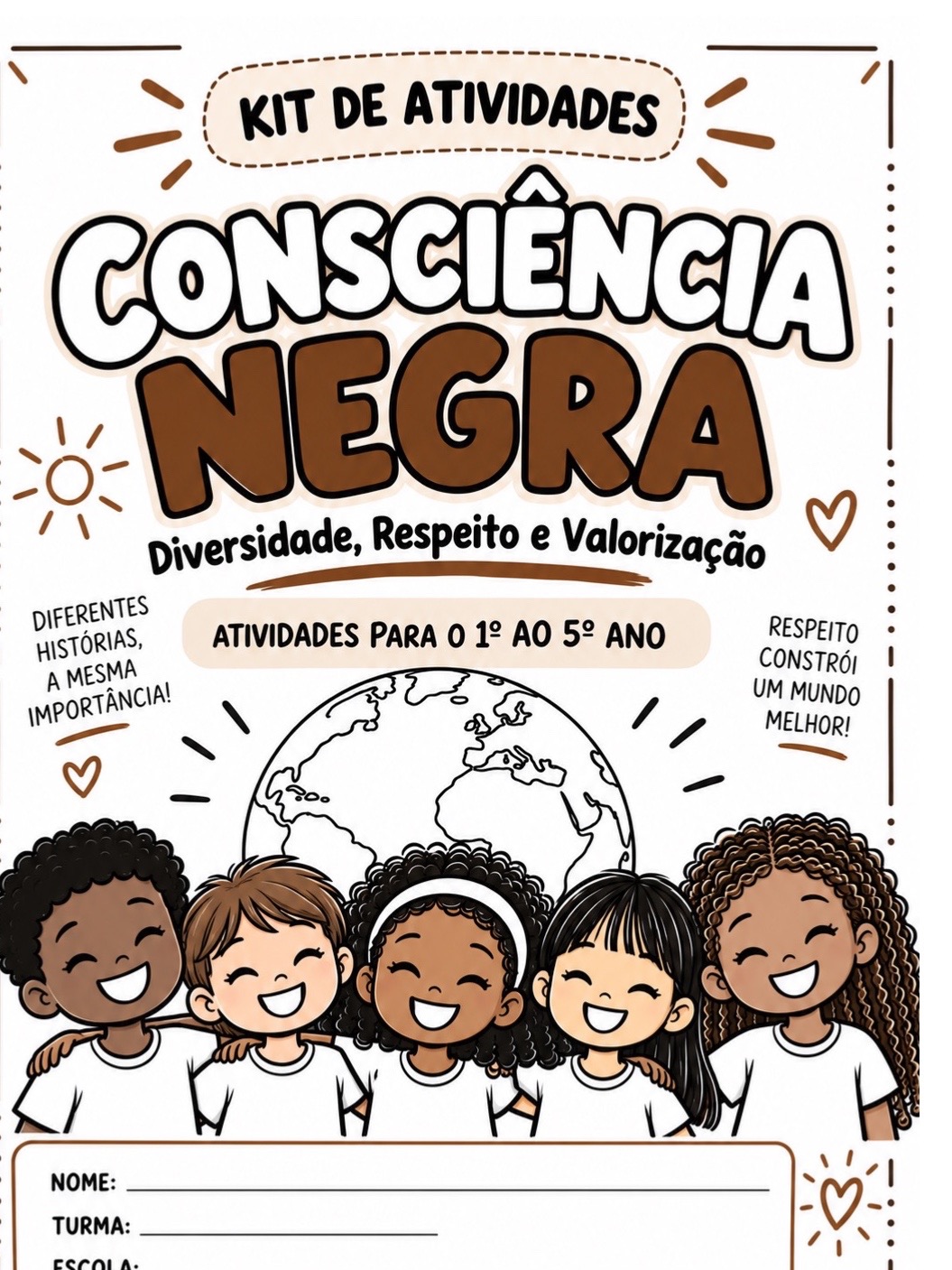 Consciência Negra: 5 Atividades para o 1º ao 5º Ano — Português para Educação Infantil: Kit com 5 atividades sobre…