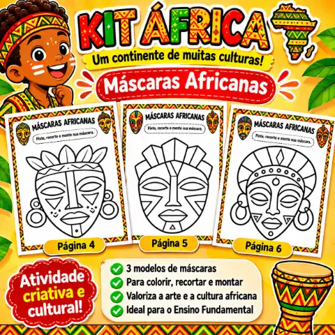 Consciência negra África um continente com muitas culturas — amostra 3: Como usar em sala