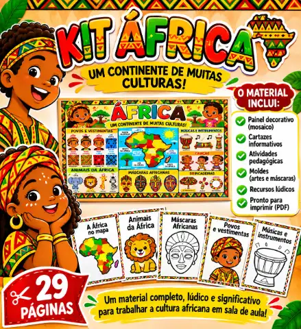 Consciência negra África um continente com muitas culturas — capa do material