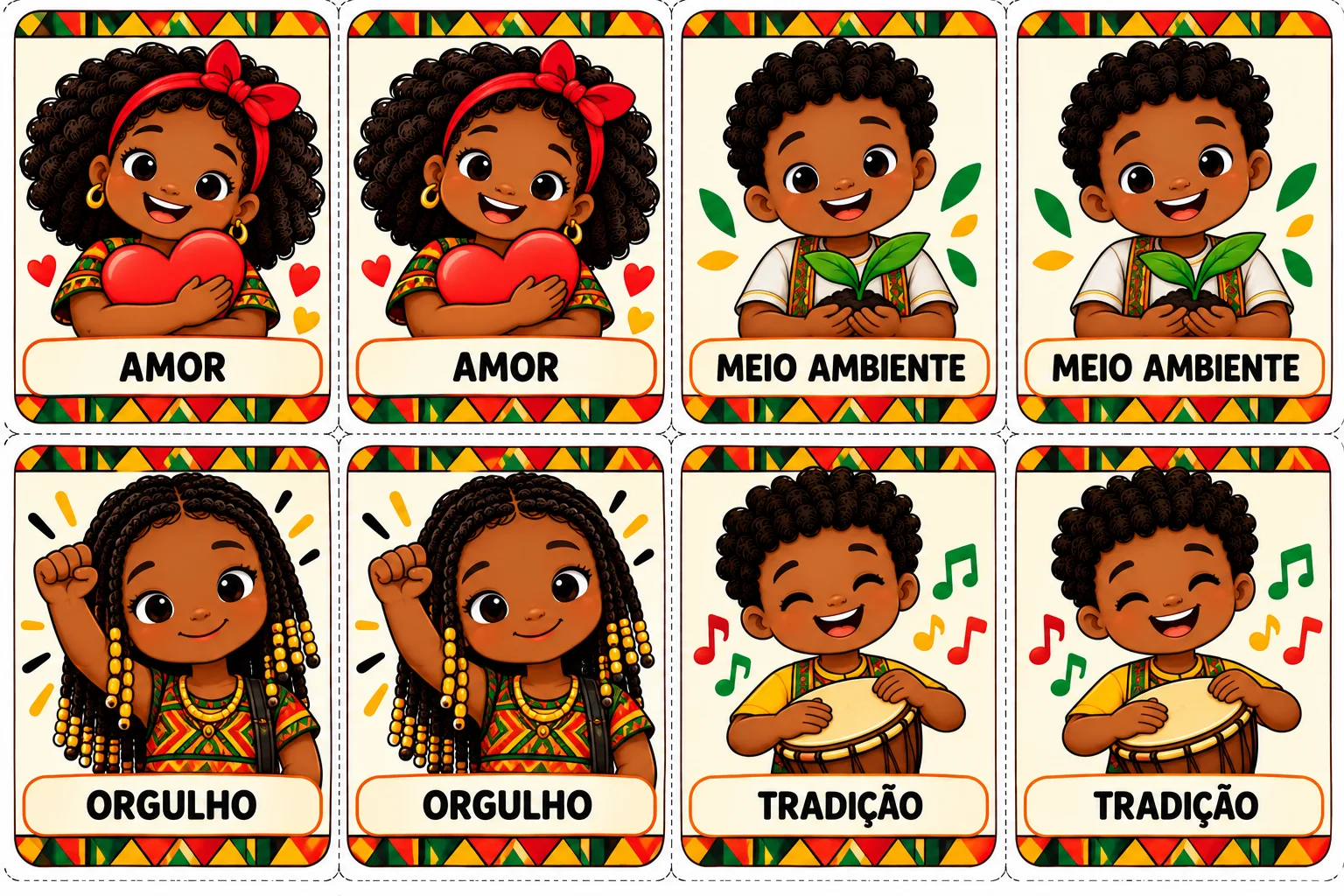 Consciência Negra Jogo da Memória PDF Educação Infantil "7 páginas" — amostra 4: Jogo da Memória da Consciência Negra com…