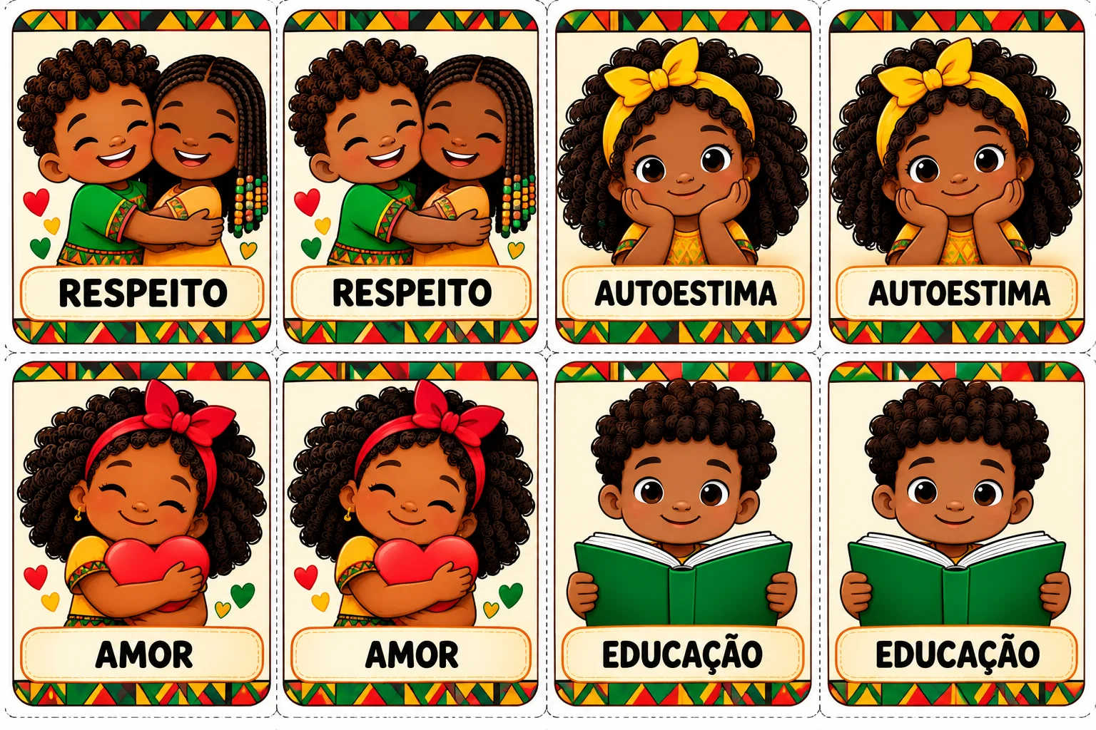 Consciência Negra Jogo da Memória PDF Educação Infantil "7 páginas" — amostra 5: Jogo da Memória da Consciência Negra com…
