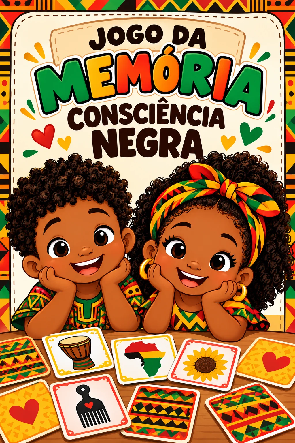Consciência Negra Jogo da Memória PDF Educação Infantil "7 páginas" — amostra 6: Jogo da Memória da Consciência Negra com…