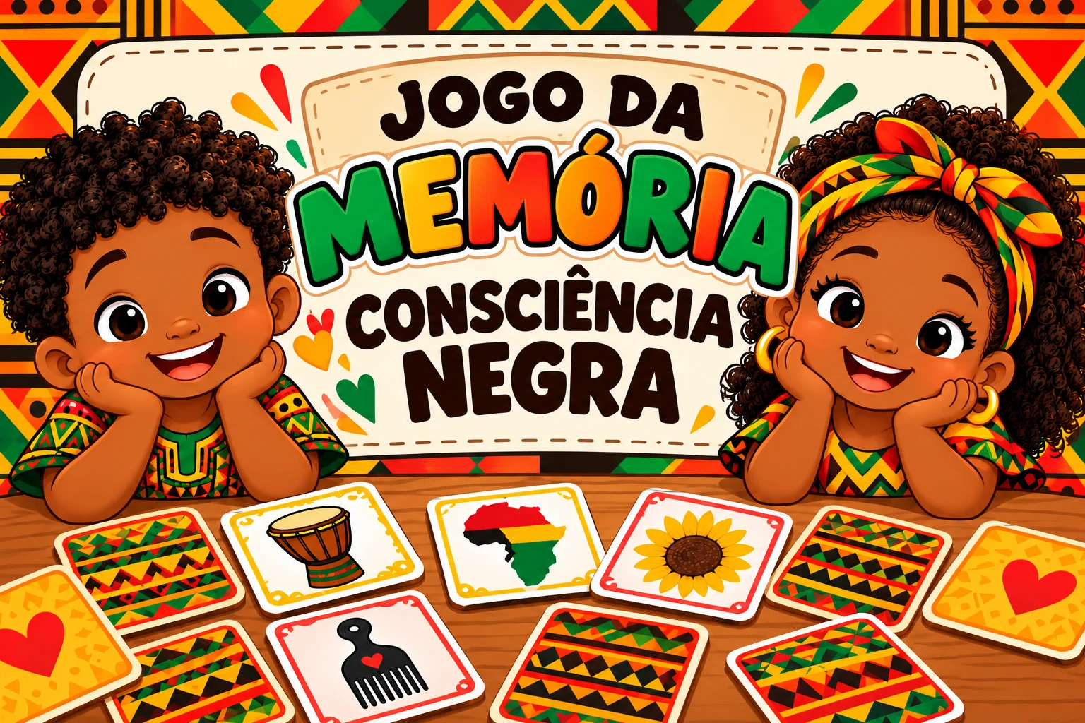 Consciência Negra Jogo da Memória PDF Educação Infantil "7 páginas" — Alfabetização para Educação Infantil: Jogo da Memória…