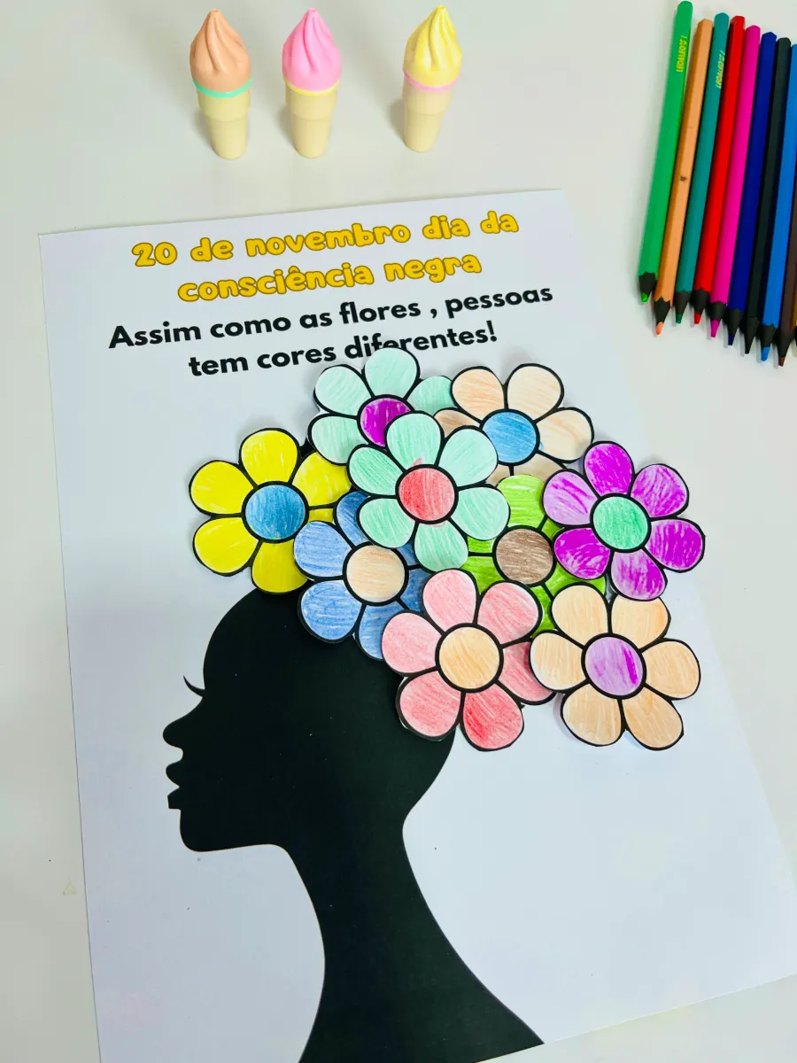 Consciência Negra na Educação Infantil – Atividade para Colorir — amostra 5: Atividade de Consciência Negra para Educação…