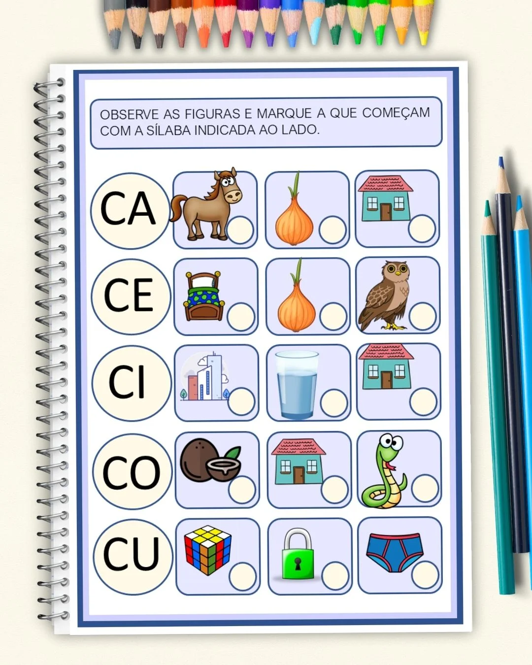 Consciência silábica atividade identifique e marque alfabetização educação infantil PDF para imprimir — amostra 2:…