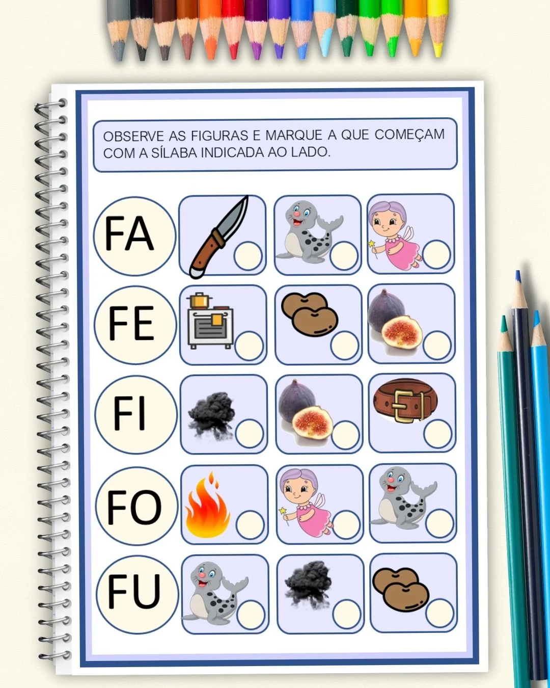 Consciência silábica atividade identifique e marque alfabetização educação infantil PDF para imprimir — amostra 3:…