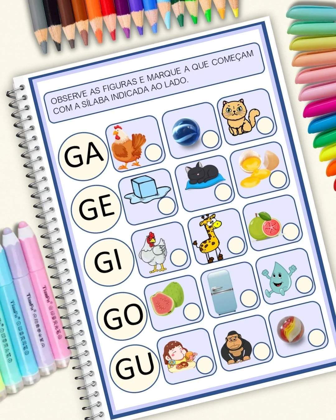 Consciência silábica atividade identifique e marque alfabetização educação infantil PDF para imprimir — amostra 4:…