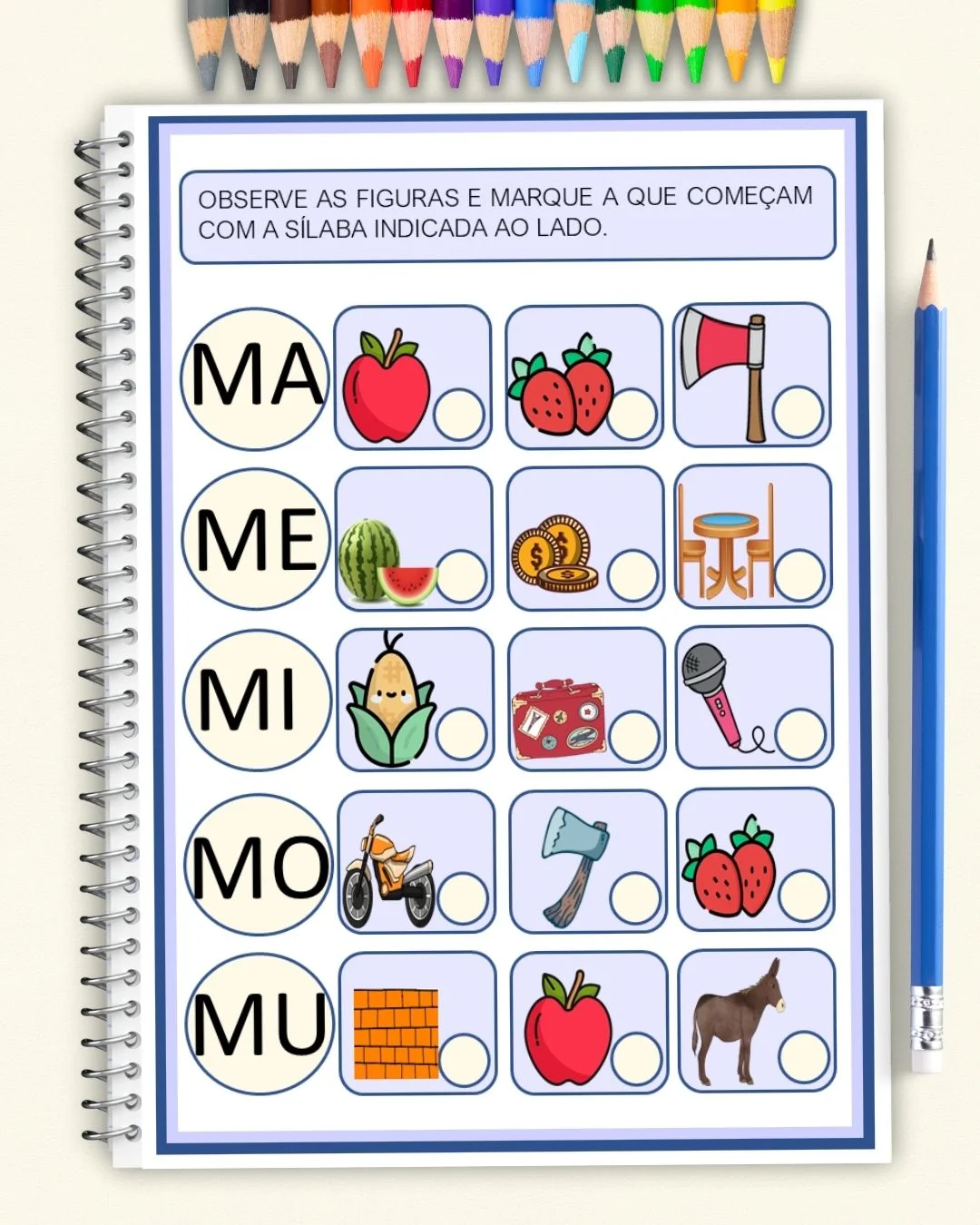 Consciência silábica atividade identifique e marque alfabetização educação infantil PDF para imprimir — amostra 5:…