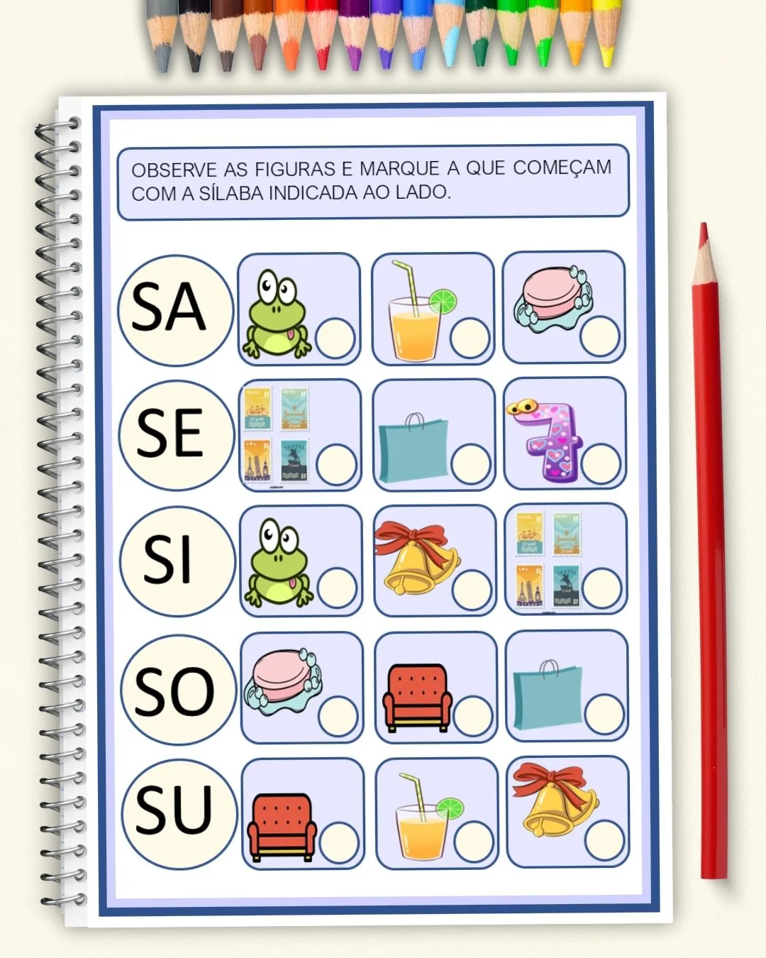 Consciência silábica atividade identifique e marque alfabetização educação infantil PDF para imprimir — amostra 7:…
