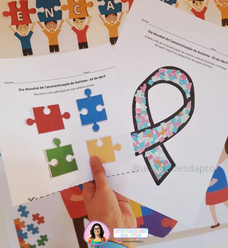 Conscientização do Autismo: Kit Pedagógico para Imprimir — amostra 5: Trabalhe a conscientização do autismo com painel,…