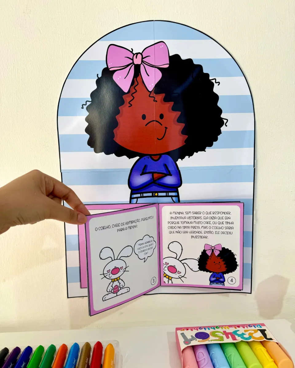 Contação de História - Menina Bonita do Laço de Fita — amostra 3: Livro gigante de parede (35x45cm) "Menina Bonita do Laço…