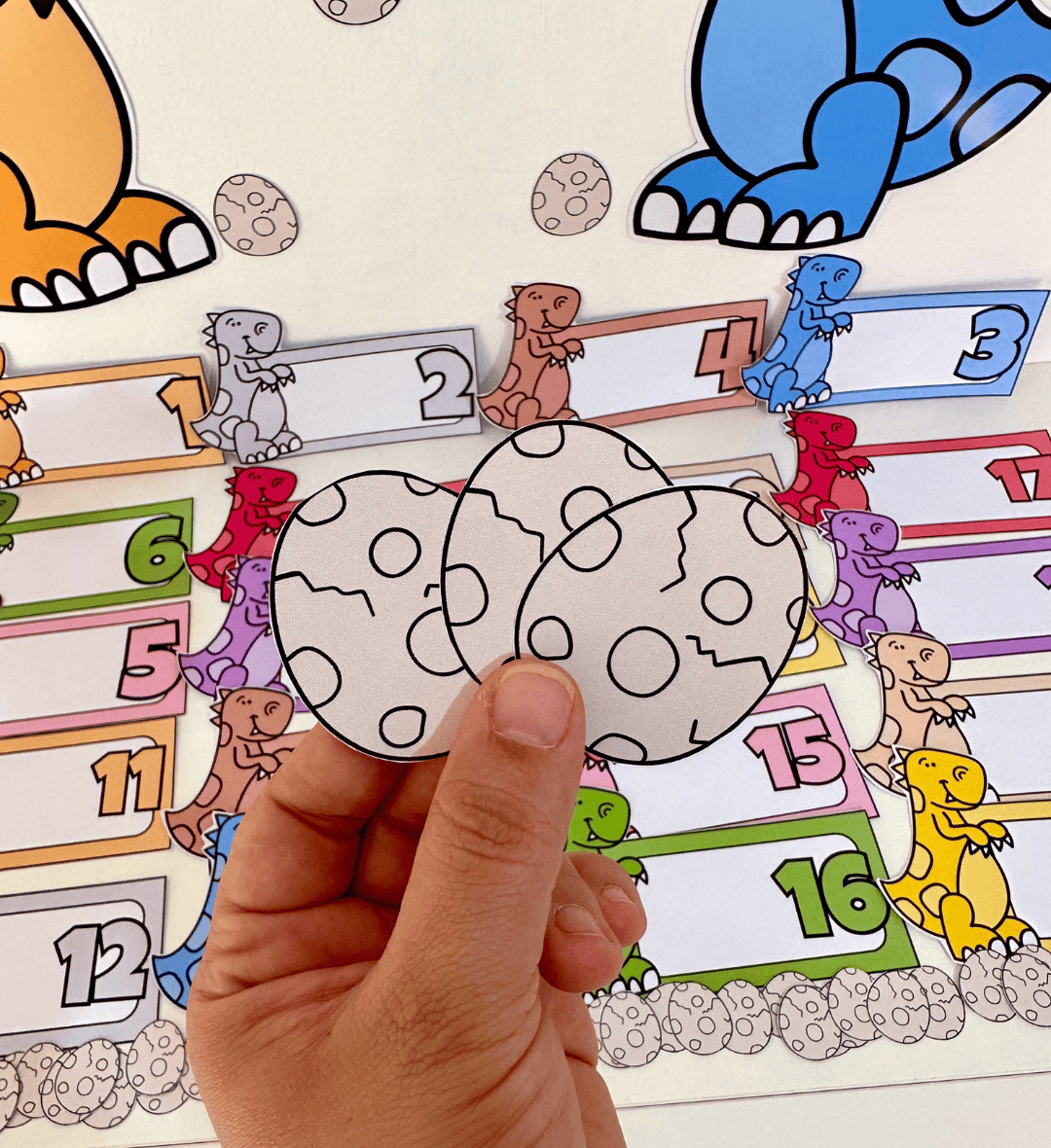 Contagem de 1 a 20 com Dinossauros para Educação Especial — amostra 2: O que vem no material