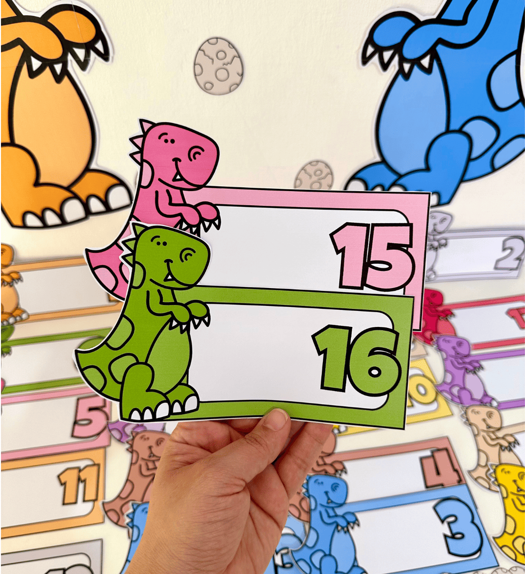 Contagem de 1 a 20 com Dinossauros para Educação Especial — amostra 3: Como usar nas atividades em sala