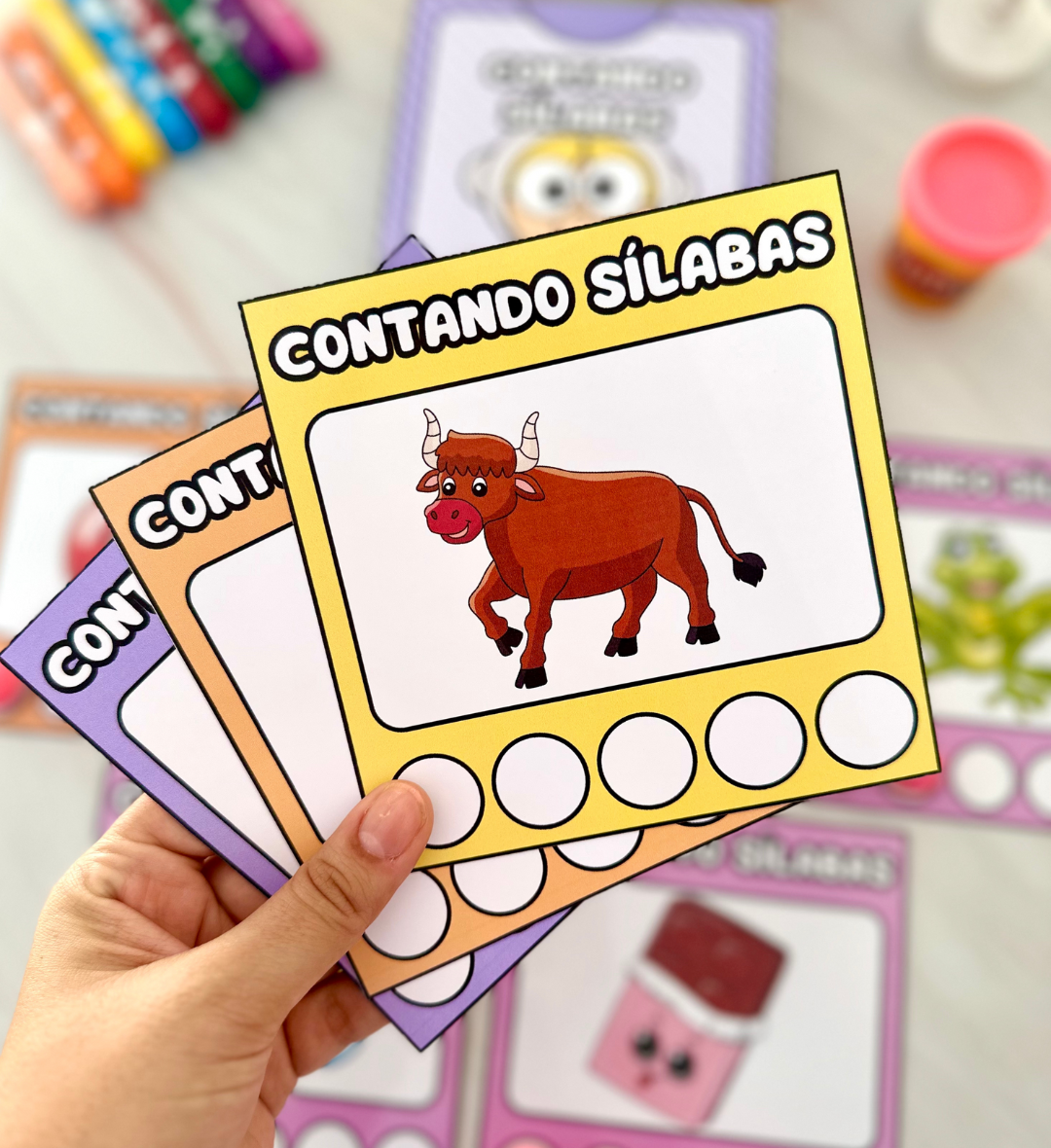 Contagem de sílabas: fichas em PDF para alfabetização — amostra 5: Trabalhe a consciência silábica com fichas em PDF para…