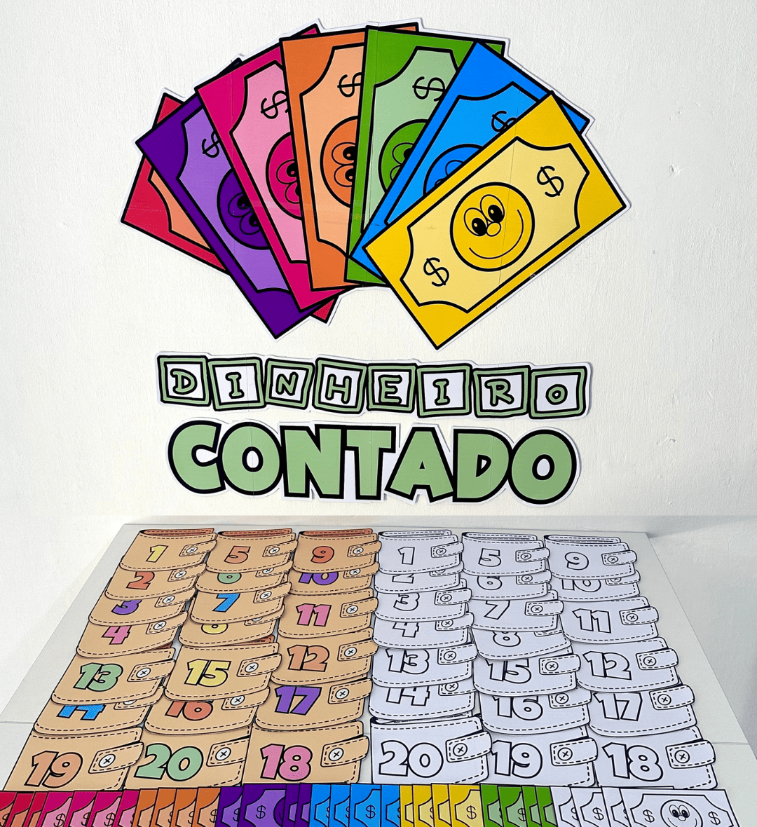Contagem na Educação Infantil: Kit Dinheiro Contado em PDF — amostra 6: Explore os numerais de 1 a 20 com um kit em PDF que…