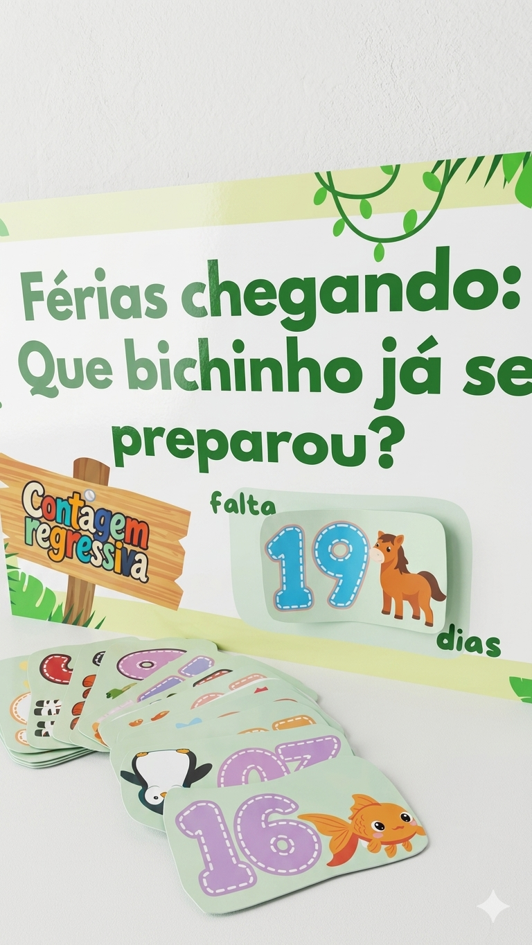 Contagem regressiva das férias: destino dos bichinhos – Material Pedagógico — amostra 1: O que vem no material