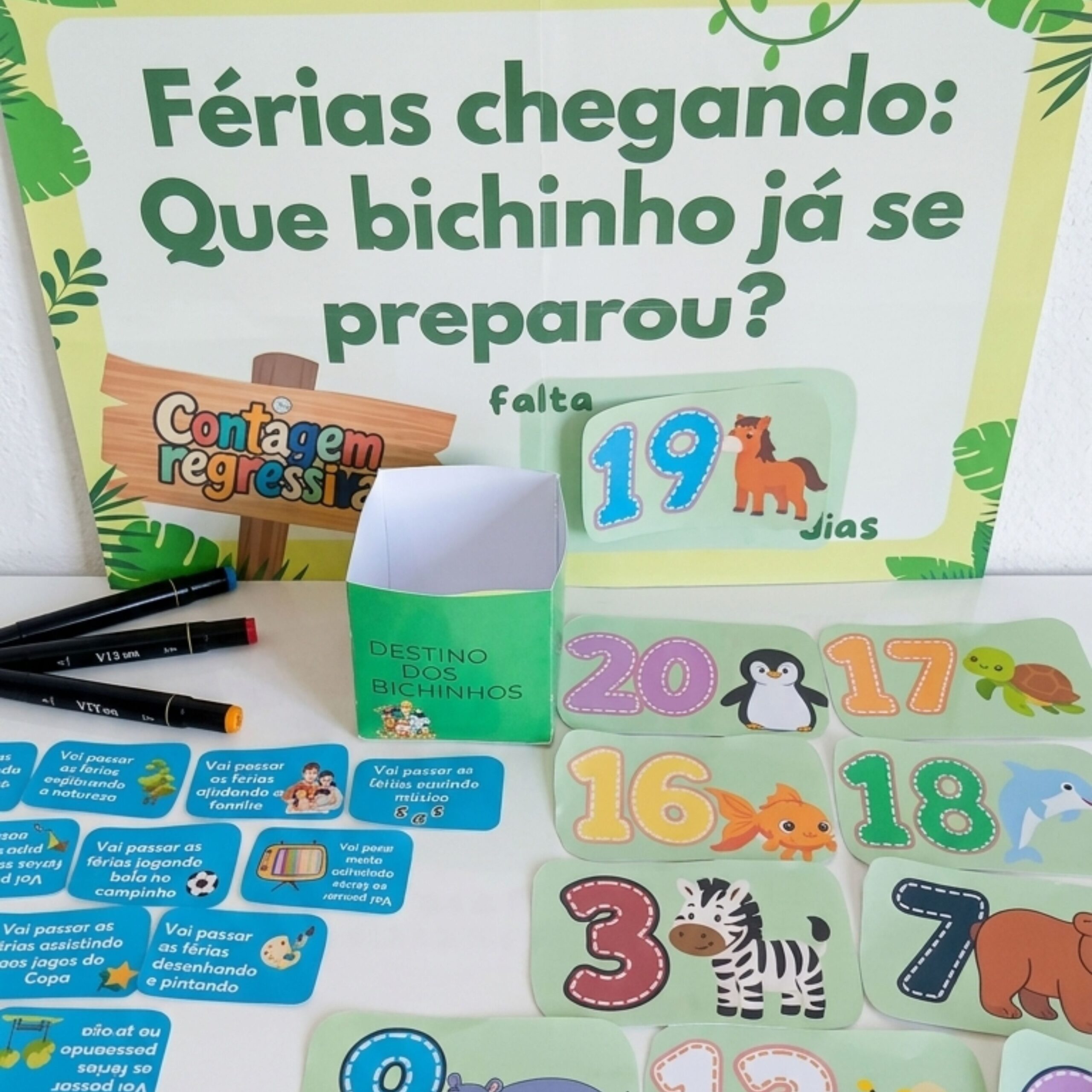Contagem regressiva das férias: destino dos bichinhos – Material Pedagógico — capa do material