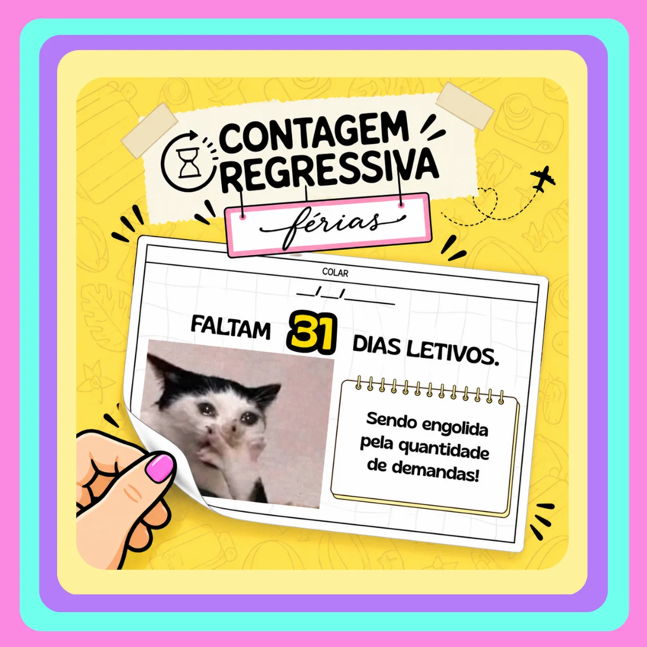 Contagem Regressiva para Férias com Memes — Atividades para Ensino Médio: Contagem regressiva divertida com memes para…