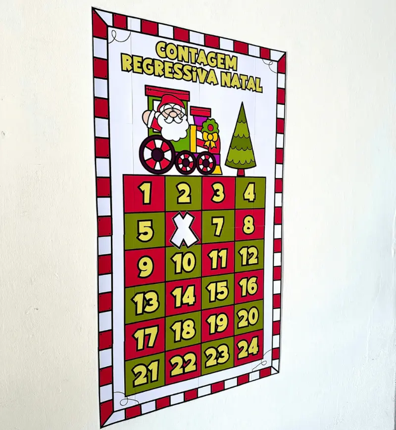 Contagem Regressiva para Natal: Painel em PDF para Imprimir — amostra 3: Como usar em sala de aula