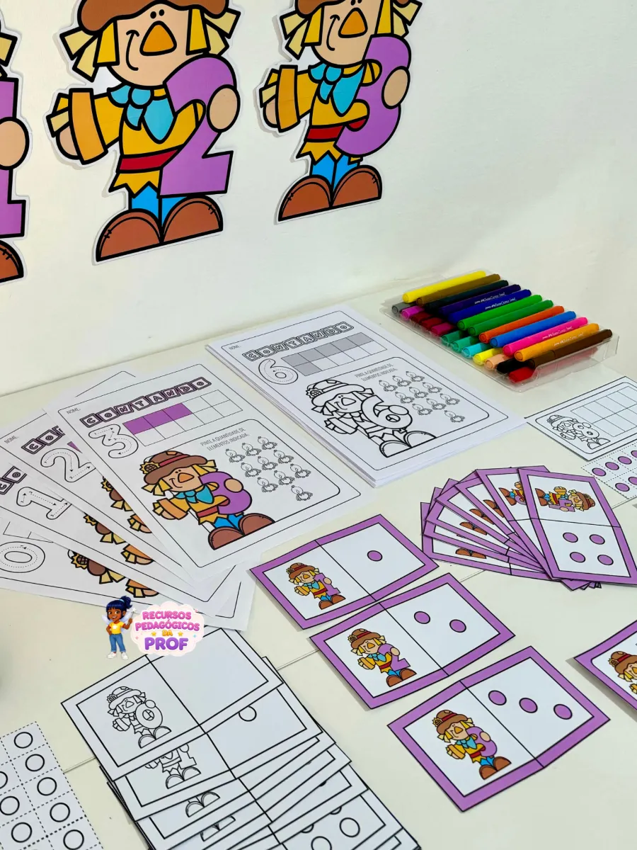 CONTANDO 1, 2, 3 - KIT NUMERAIS DE 0 A 10 — amostra 1: Um recurso completo para enriquecer suas aulas e estimular o…