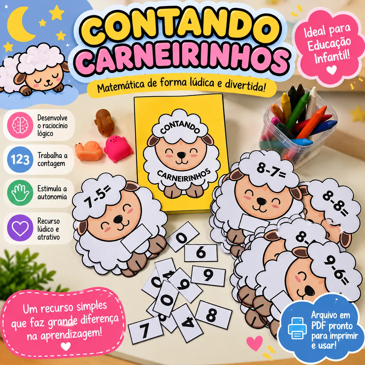 CONTANDO CARNEIRINHOS - CONTAGEM ALFABETIZAÇÃO — capa do material