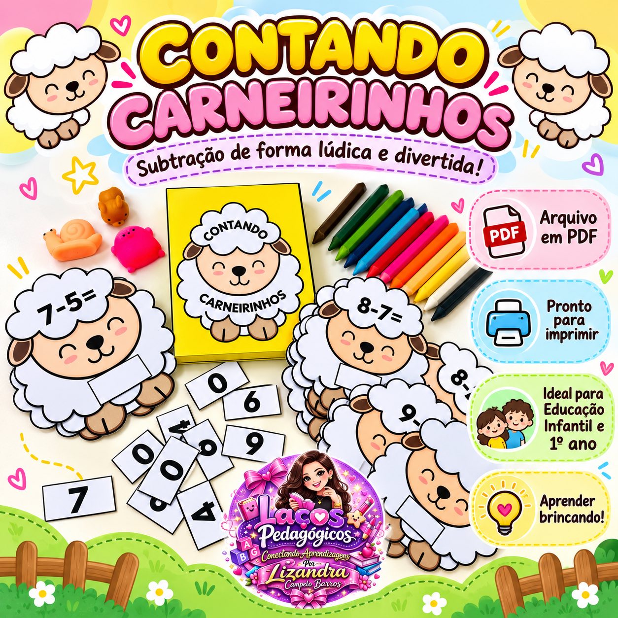 Contando Carneirinhos – Jogo de Subtração Anos Iniciais — capa do material