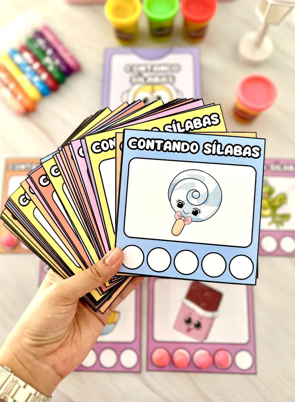 Contando Sílabas – Atividades para Imprimir — amostra 4: Arquivo Contando Sílabas para trabalhar consciência silábica com…