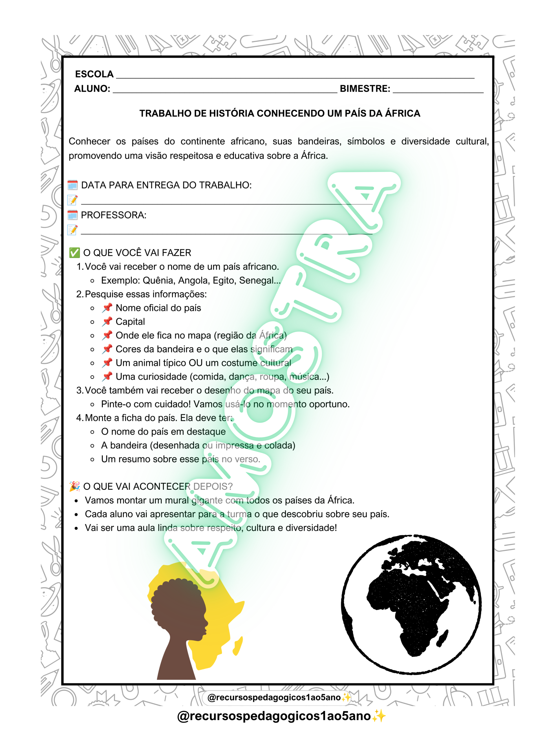 Continente Africano – 54 países + jogo educativo | 5º ano — amostra 5: Explore a África de forma lúdica e significativa