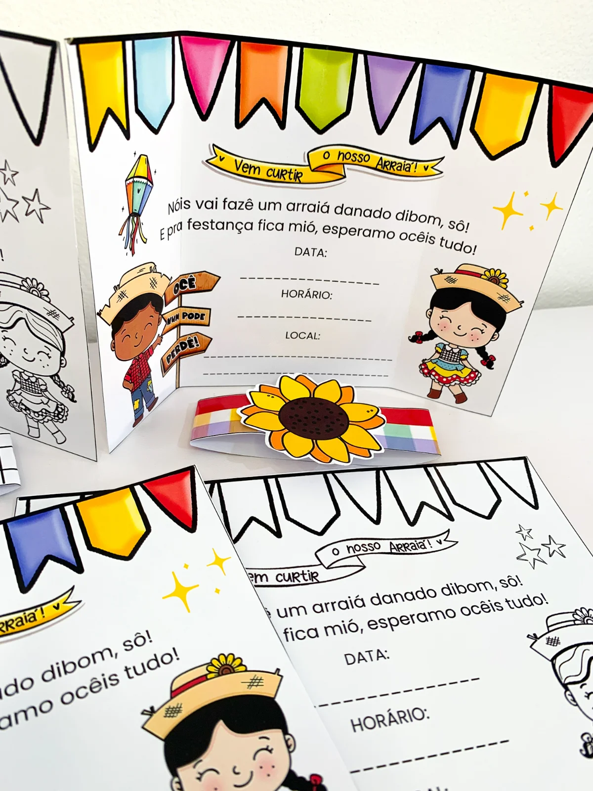 Convite Arraiá – Atividades para Imprimir — amostra 4: Convite bom é aquele que já dá um gostinho da festa