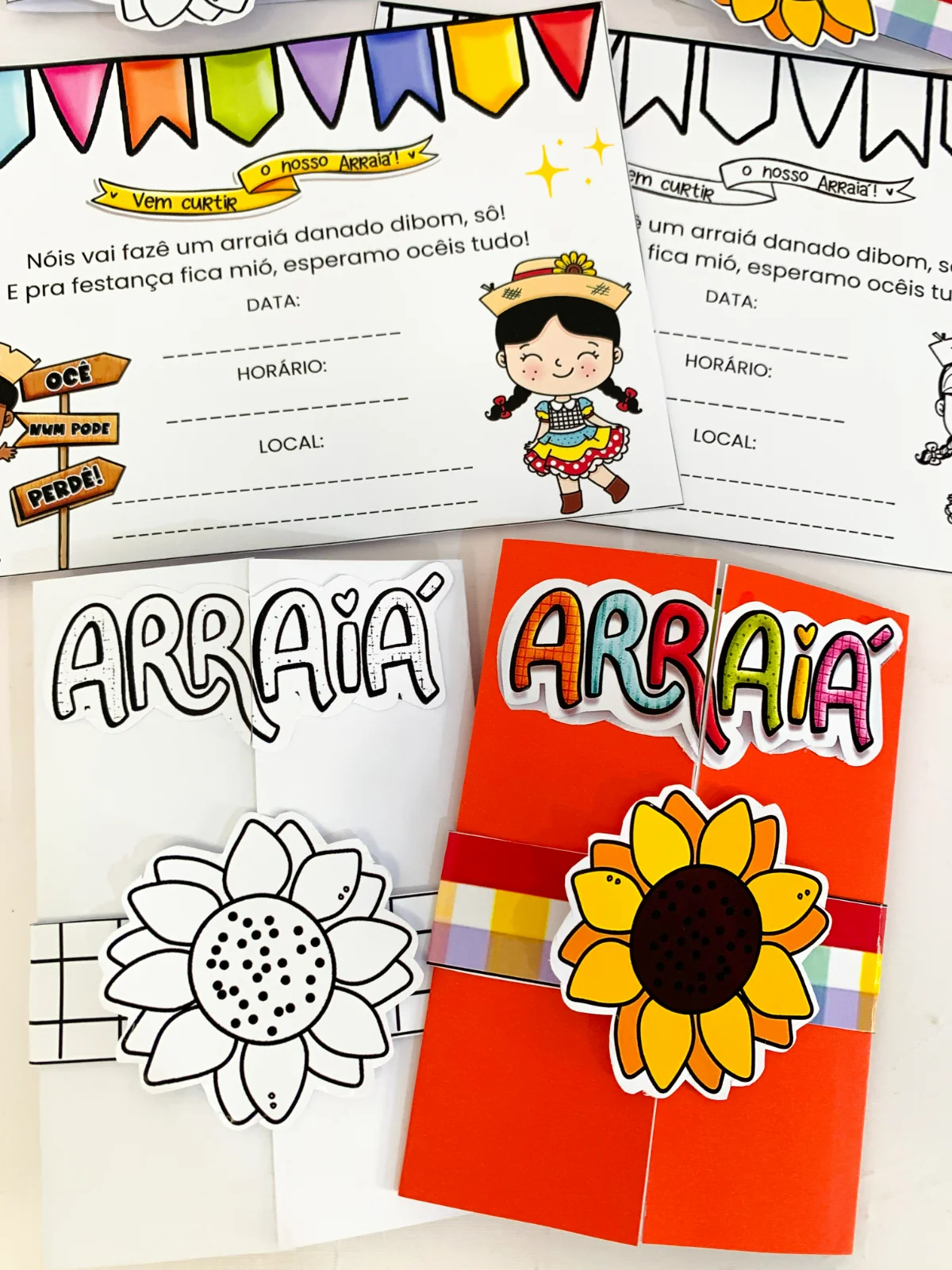 Convite Arraiá – Atividades para Imprimir — amostra 5: Convite bom é aquele que já dá um gostinho da festa