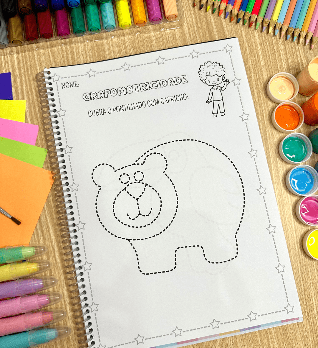 Coordenação motora com animais: apostila de traçados — amostra 6: Explore a coordenação motora na Educação Infantil com 20…