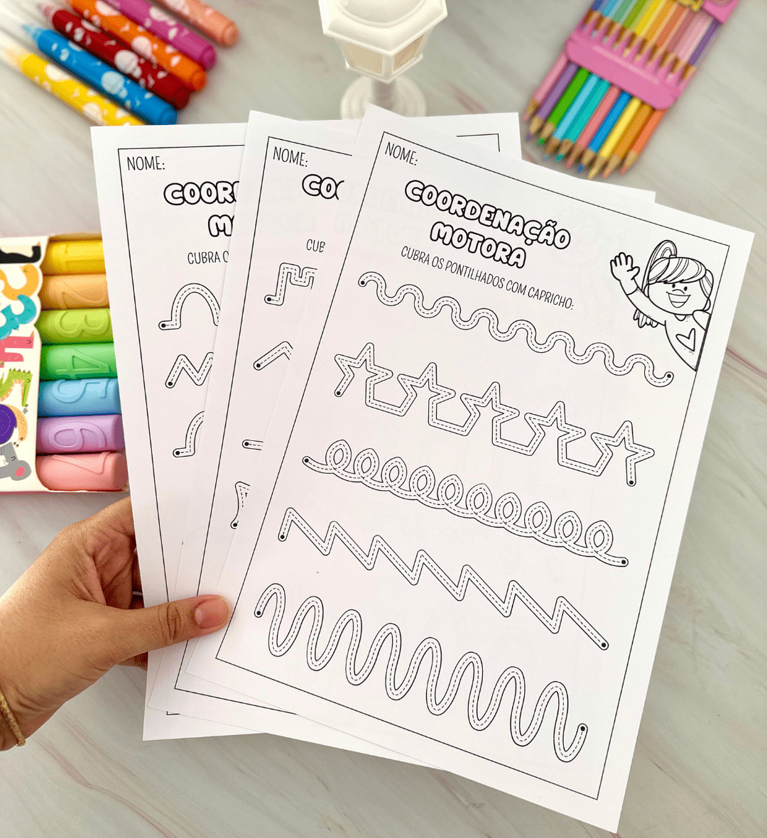 Coordenação motora fina: 3 atividades para colorir em PDF — amostra 1: Coordenação motora fina com atividades para colorir