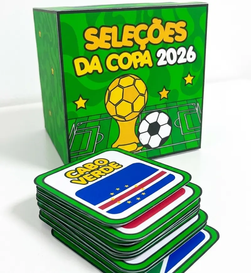 Copa do Mundo 2026: Caixa com Países e Bandeiras das Seleções — amostra 4: Para quem é indicado