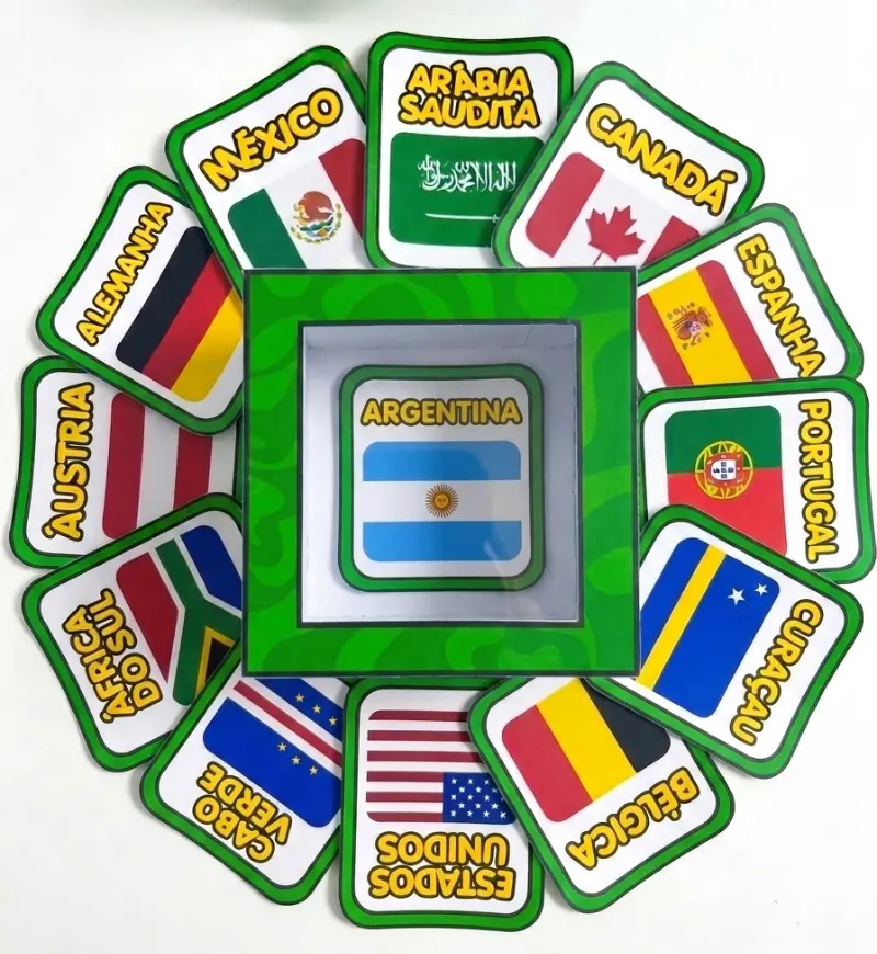 Copa do Mundo 2026: Caixa com Países e Bandeiras das Seleções — amostra 6: Explore países e bandeiras da Copa do Mundo 2026…