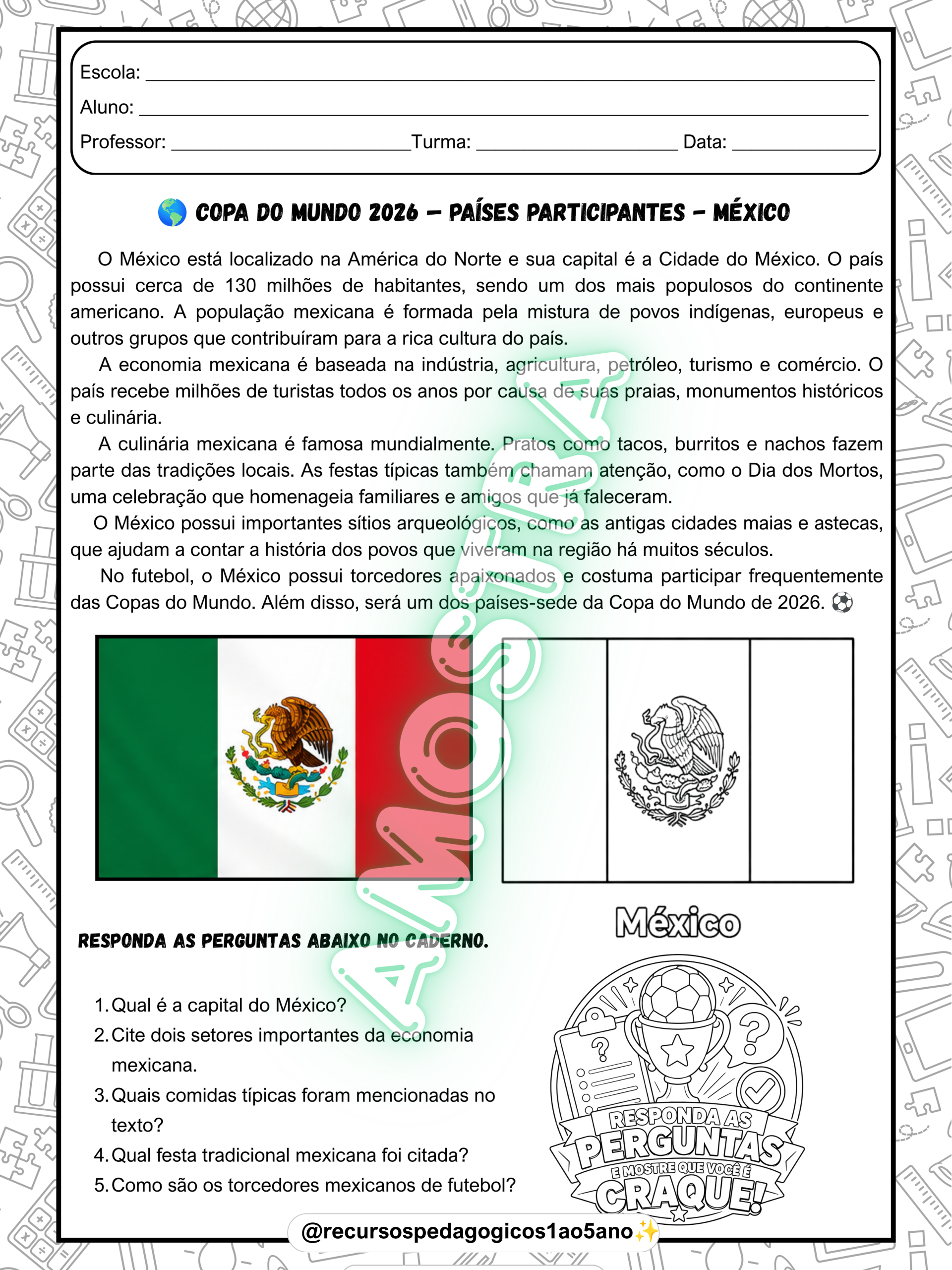 Copa do Mundo 2026 – Países participantes e Flipbook – PDF para Imprimir | Anos Iniciais — amostra 2: Para quem é indicado