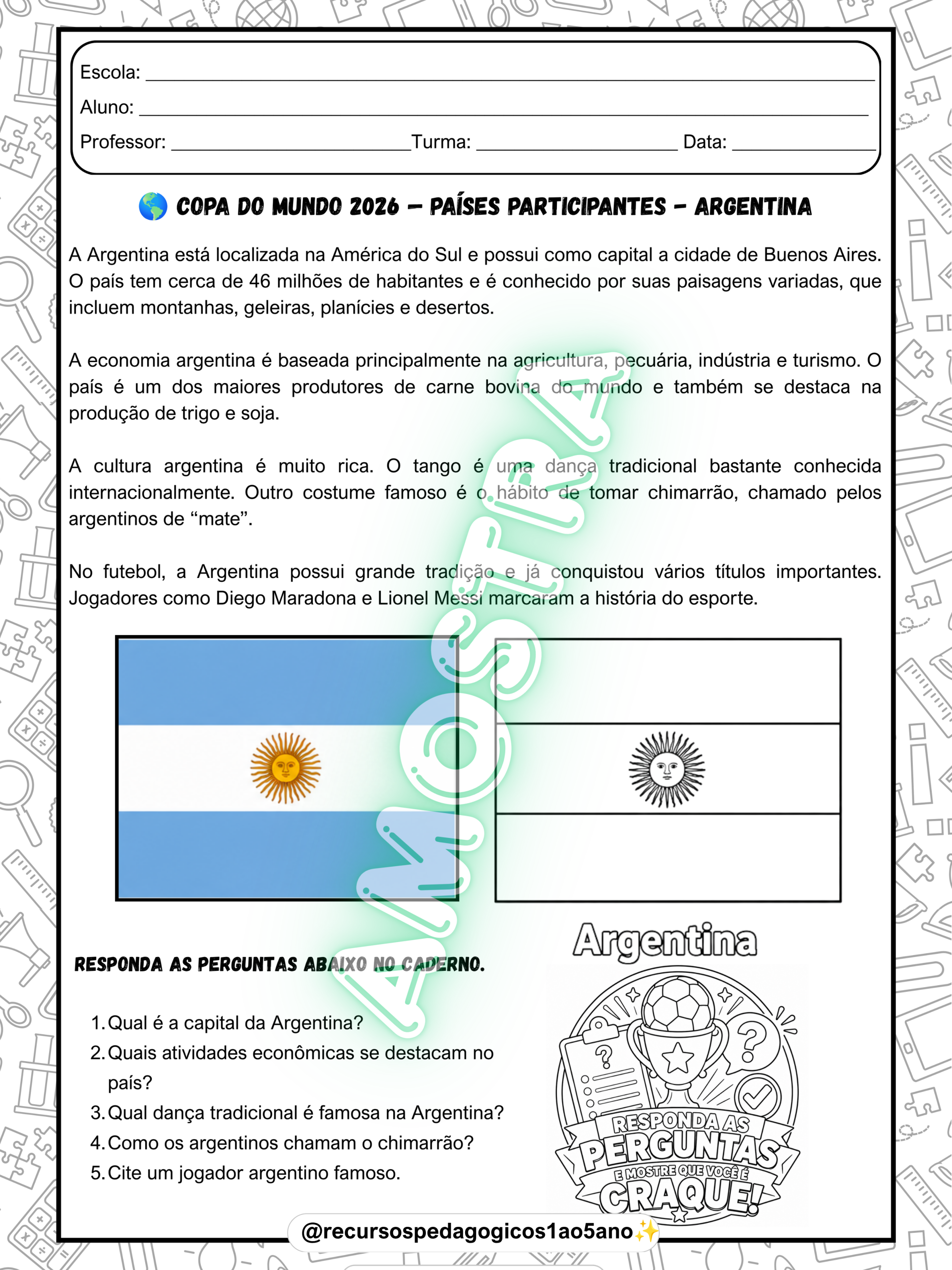 Copa do Mundo 2026 – Países participantes e Flipbook – PDF para Imprimir | Anos Iniciais — amostra 4: Copa do Mundo 2026 –…