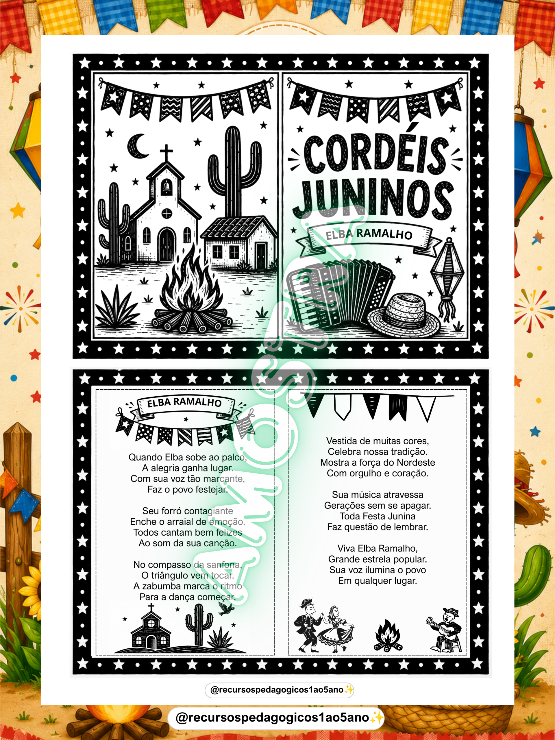 Cordéis Juninos que Encantam – Cantores – PDF para Imprimir | Anos Iniciais e Alfabetização — amostra 1: ✨ O que acompanha