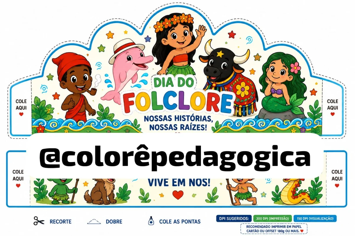 🎭🌟 Coroa do Folclore – Educação Infantil 🌟🎭 — capa do material