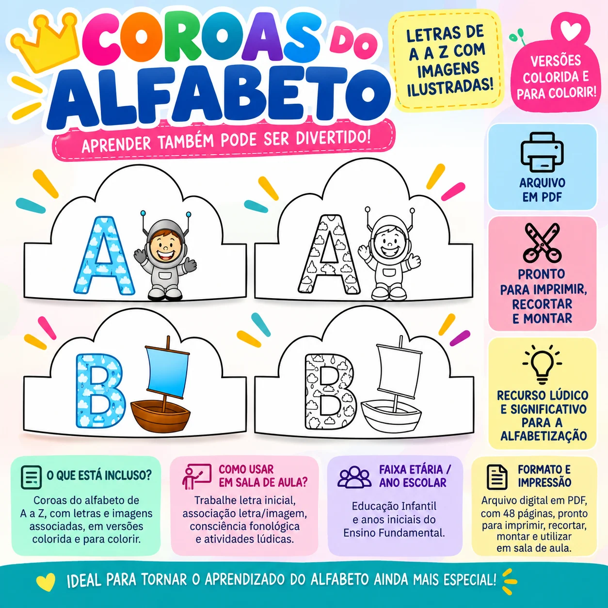 coroas do alfabeto - alfabetização ludica — capa do material