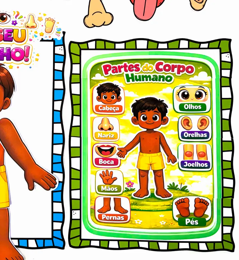 Corpo e cinco sentidos: projeto para Educação Infantil em PDF — amostra 2: O que vem no material